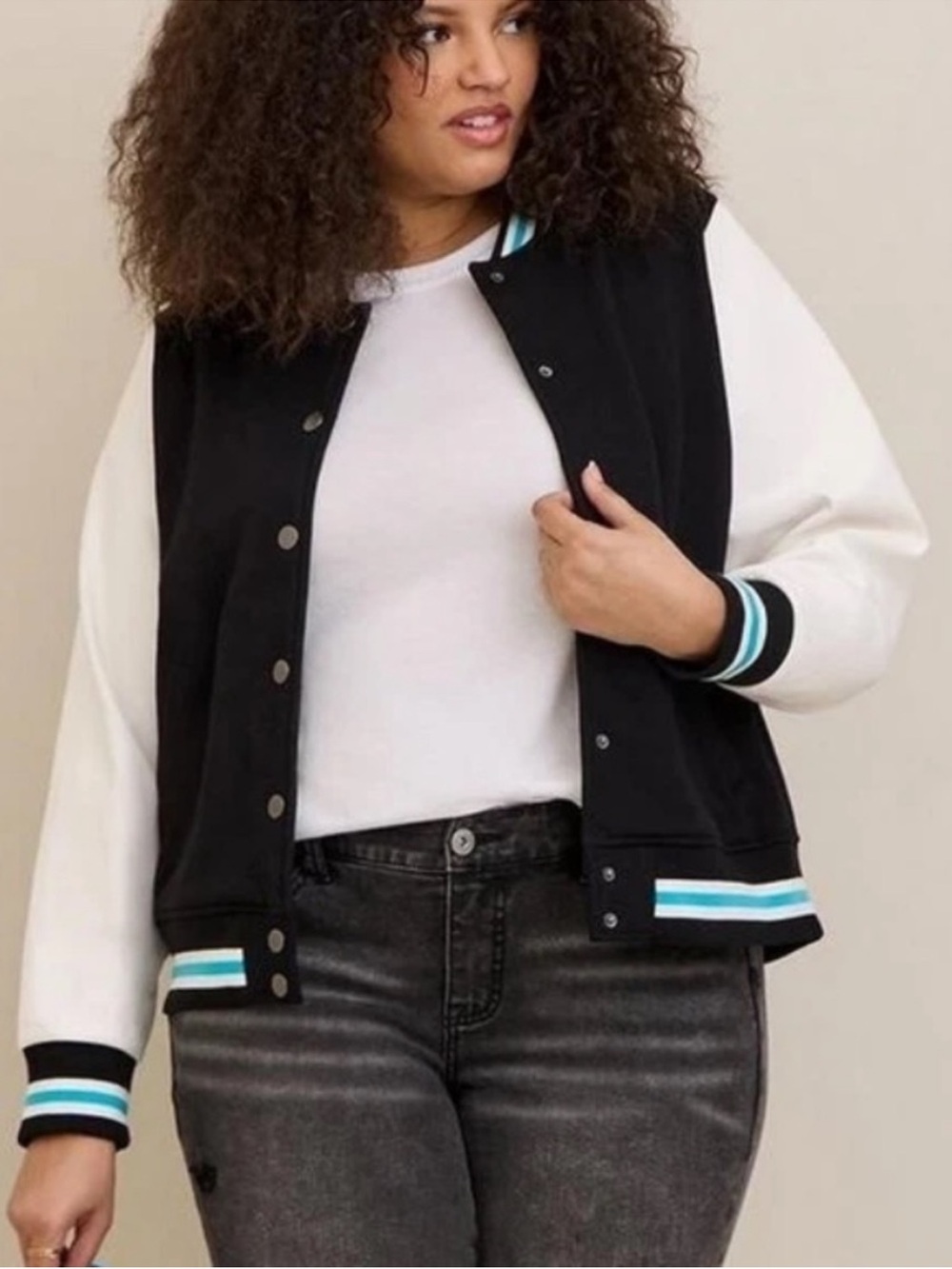 Like New Torrid Varsity Bomber Jacket Fleece Faux Leather Size 2X